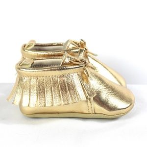 Old Navy Gold Moccasins Size 6-12 Months